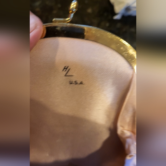 Vintage Harry Levine Mini Evening Handbag Gold w/ Amber - Picture 8 of 10